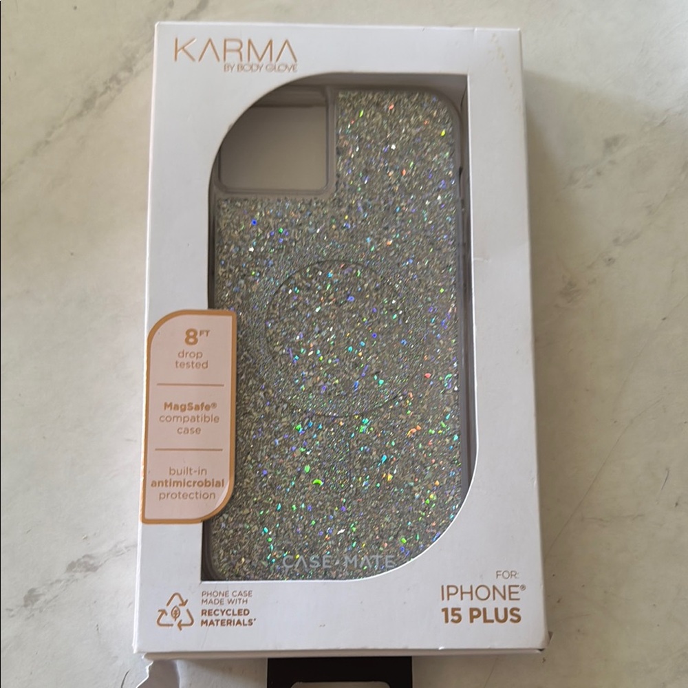 karma by body glove Silver Glitter Phone Case for Stylish Protection